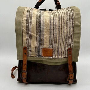 Will Leather Goods River Dome Rucksack Backpack Canvas Leather Multi Color